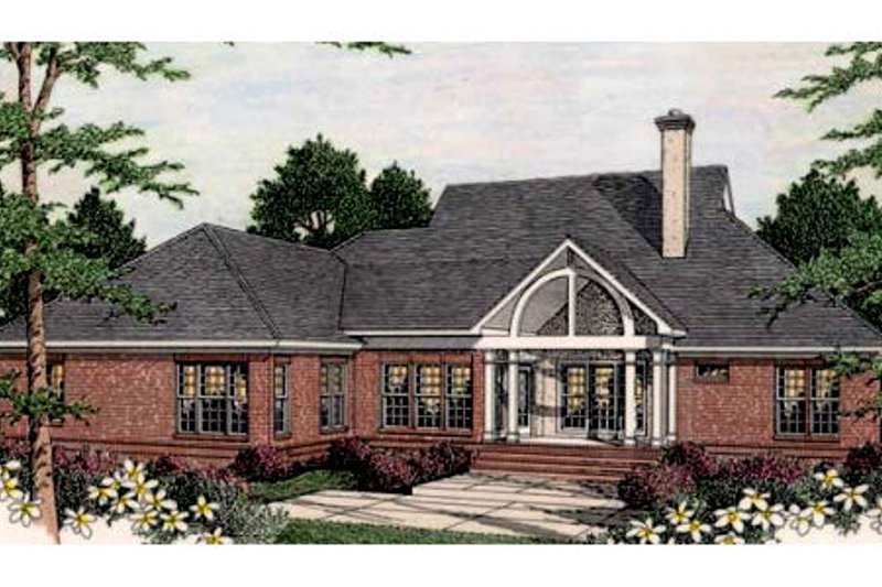 House Blueprint - Exterior - Rear Elevation for Southern House Plan #406-112 - 3 bed, 2.5 bath