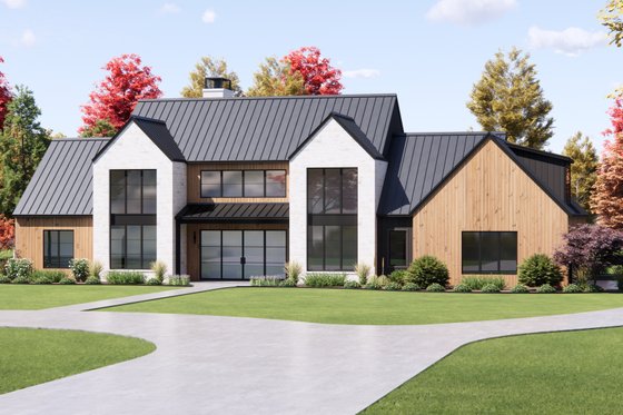 Exterior - Front Elevation 4 for Modern House Plan #1096-161 - 4 bed, 4.5 bath