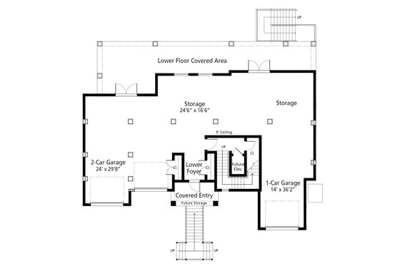 Floor Plan - Lower Floor for Beach House Plan #938-115 - 3 bed, 3.5 bath