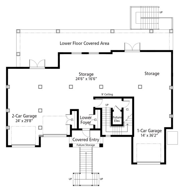Home Plan - Beach Floor Plan - Lower Floor Plan #938-115