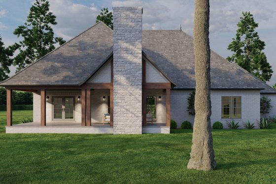 Exterior - Rear Elevation 1 for European House Plan #923-14 - 3 bed, 2.5 bath