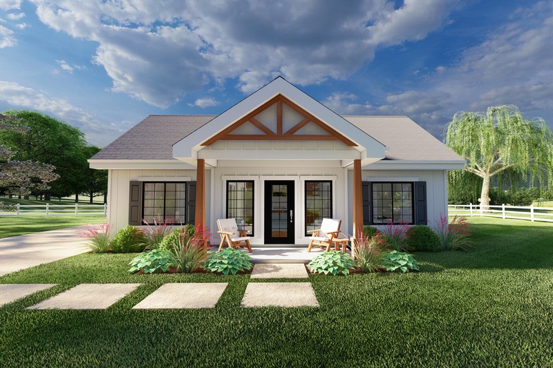 Exterior - Front Elevation 2 for Farmhouse House Plan #126-295 - 1 bed, 1 bath