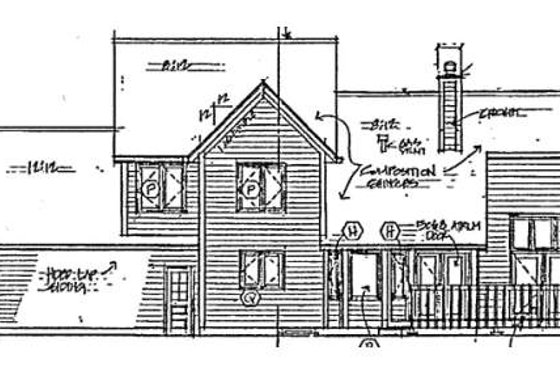 Exterior - Rear Elevation for Traditional House Plan #312-300 - 4 bed, 3.5 bath