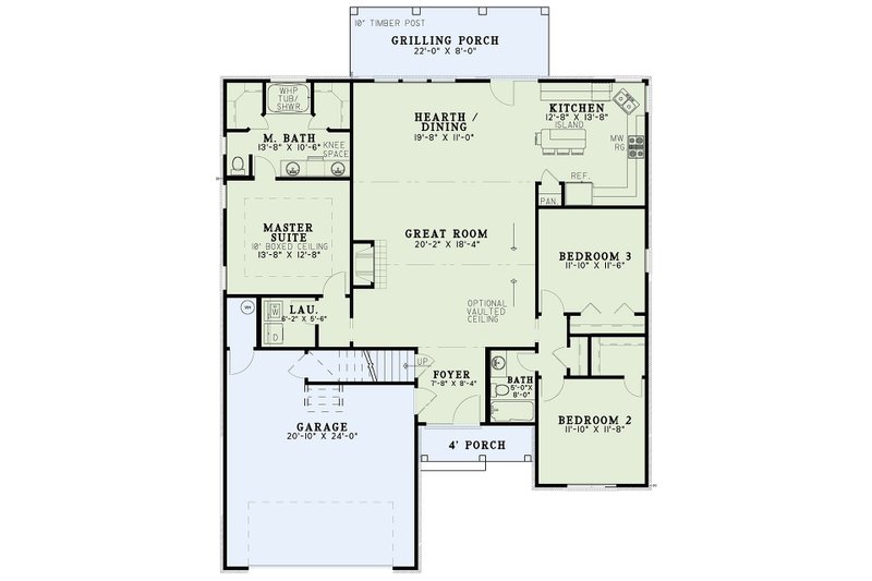 Architectural House Design - Floor Plan - Main Floor for European House Plan #17-2483 - 3 bed, 2 bath