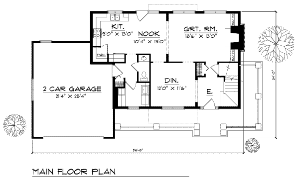 Home Plan - Traditional Floor Plan - Main Floor Plan #70-201