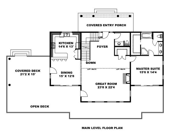 Cabin Floor Plan - Main Floor Plan #117-922