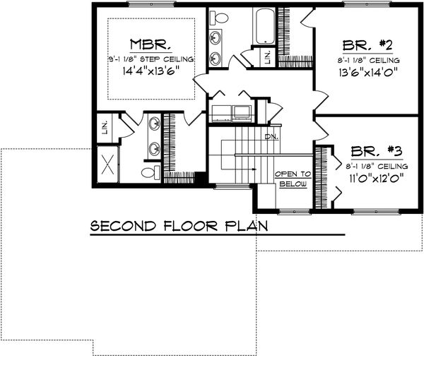 House Plan Design - Ranch Floor Plan - Upper Floor Plan #70-1099