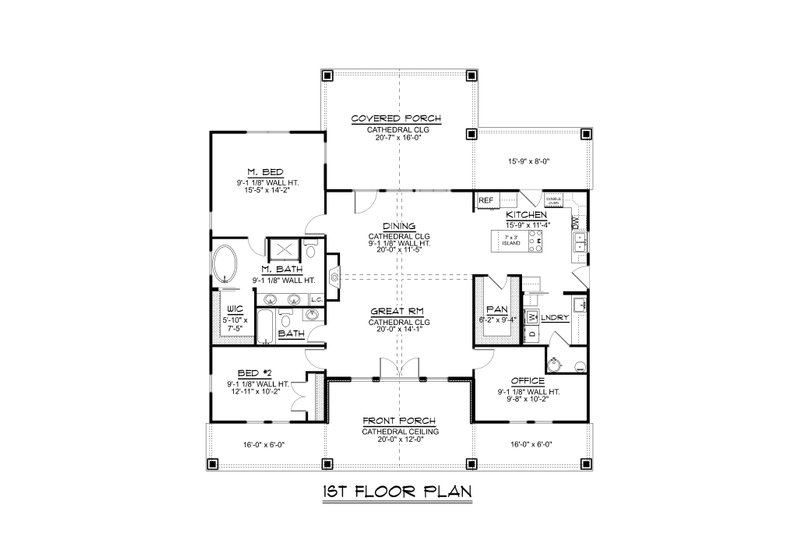 House Plan Design - Floor Plan - Main Floor for Country House Plan #1064-268 - 2 bed, 2 bath