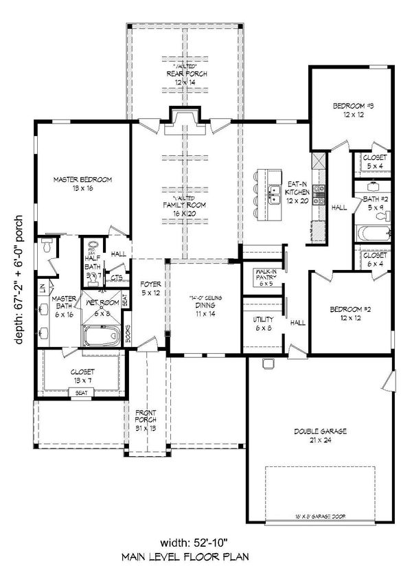 Dream House Plan - Craftsman Floor Plan - Main Floor Plan #932-275
