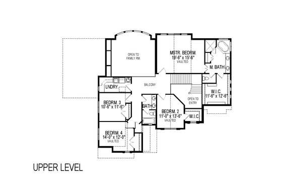 Floor Plan - Upper Floor for European House Plan #920-115 - 4 bed, 2.5 bath