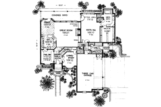 Floor Plan - Main Floor for European House Plan #310-921 - 3 bed, 2.5 bath