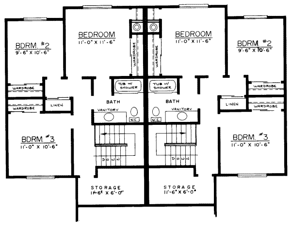 Modern Floor Plan - Upper Floor Plan #303-197