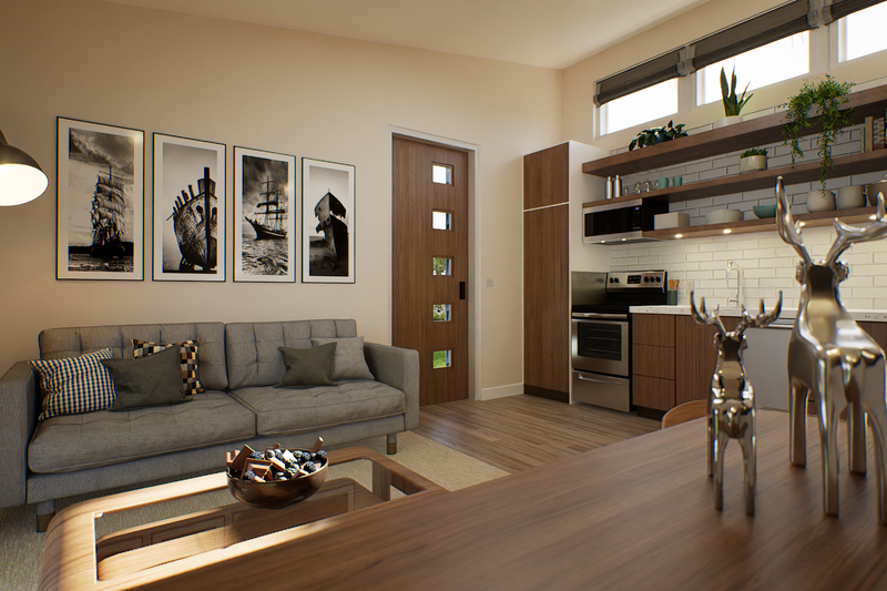 House Plan Design - Interior - Family Room 2 for Contemporary House Plan #48-1097 - 1 bed, 1 bath
