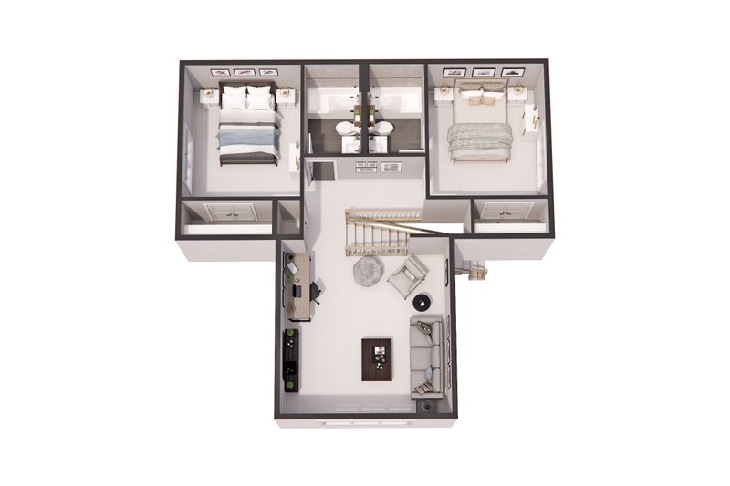 Dream House Plan - Floor Plan - Upper Floor 1 for Craftsman House Plan #51-1289 - 3 bed, 3.5 bath