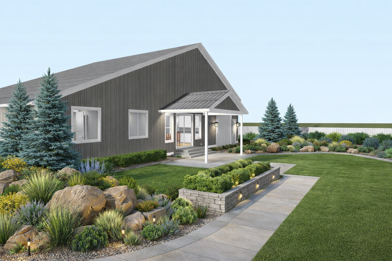 House Blueprint - Exterior - Front Elevation 6 for Barndominium House Plan #1060-473 - 2 bed, 2 bath