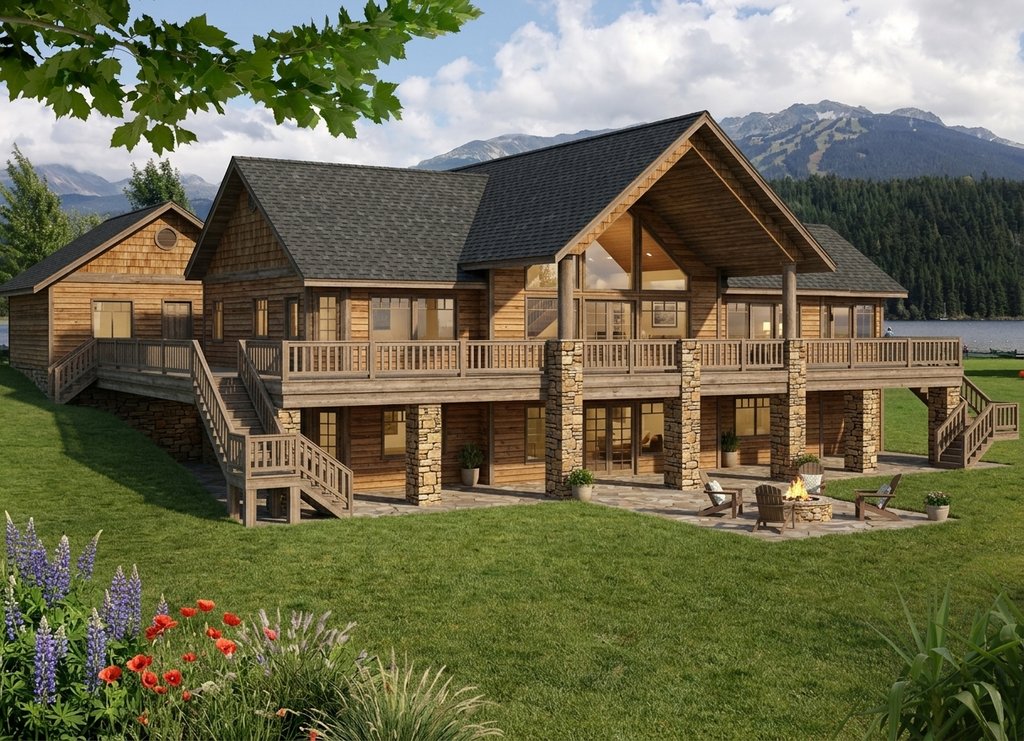 Exterior - Front Elevation 2 for Craftsman House Plan #117-1112 - 5 bed, 3 bath