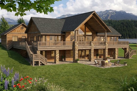 Exterior - Front Elevation for Craftsman House Plan #117-1112 - 5 bed, 3 bath