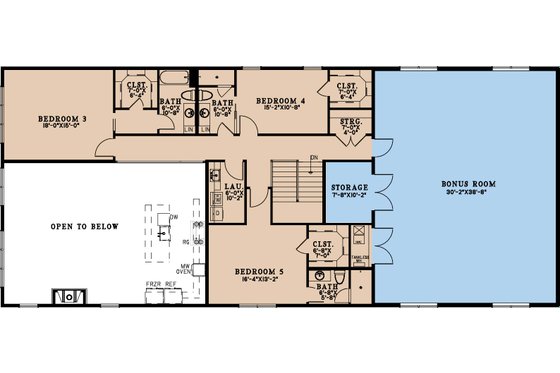 Floor Plan - Upper Floor for Barndominium House Plan #923-355 - 5 bed, 5.5 bath