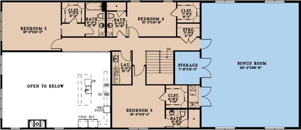 Farmhouse Floor Plan - Upper Floor Plan #923-355