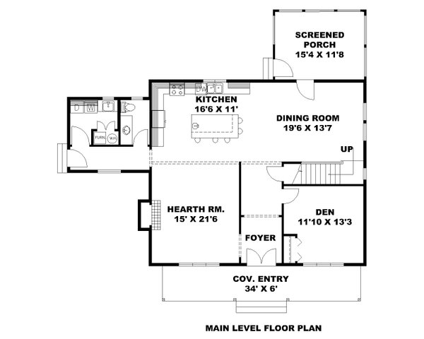 House Design - Traditional Floor Plan - Main Floor Plan #117-939