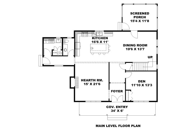 House Plan Design - Floor Plan - Main Floor for Traditional House Plan #117-939 - 5 bed, 2.5 bath