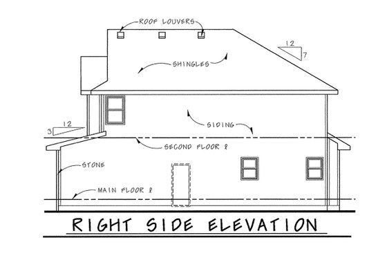 Exterior - Other Elevation 1 for Bungalow House Plan #20-1770 - 4 bed, 3 bath