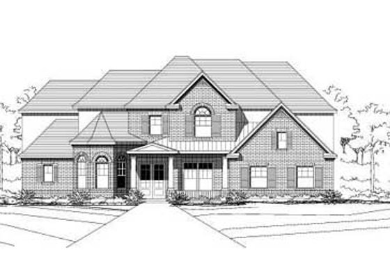 Exterior - Front Elevation for Traditional House Plan #411-181 - 5 bed, 3 bath