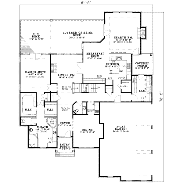 House Blueprint - European Floor Plan - Main Floor Plan #17-444
