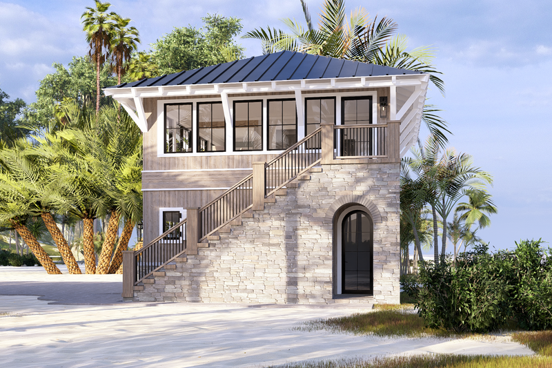 Beach Style House Plan - 1 Beds 1 Baths 725 Sq/Ft Plan #1094-29 Exterior