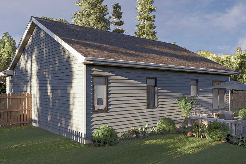 House Design - Exterior - Rear Elevation 1 for Traditional House Plan #455-226 - 1 bed, 1 bath