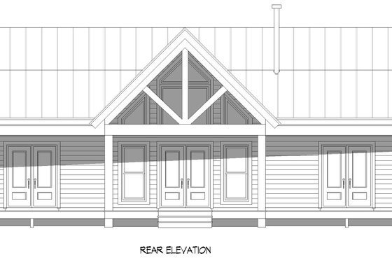Exterior - Rear Elevation for Ranch House Plan #932-718 - 3 bed, 2 bath