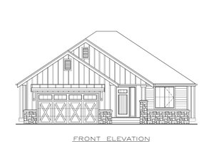 Exterior - Front Elevation 3 for Farmhouse House Plan #1100-42 - 2 bed, 2 bath