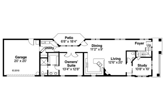 Floor Plan - Main Floor for Contemporary House Plan #124-875 - 3 bed, 2.5 bath