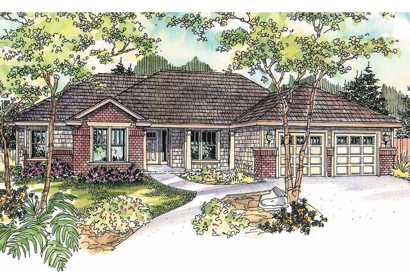 House Blueprint - Craftsman Exterior - Front Elevation Plan #124-689