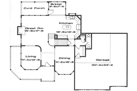 Floor Plan - Main Floor for Traditional House Plan #6-138 - 4 bed, 2.5 bath