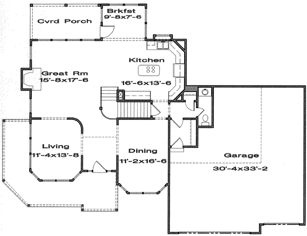 Traditional Floor Plan - Main Floor Plan #6-138