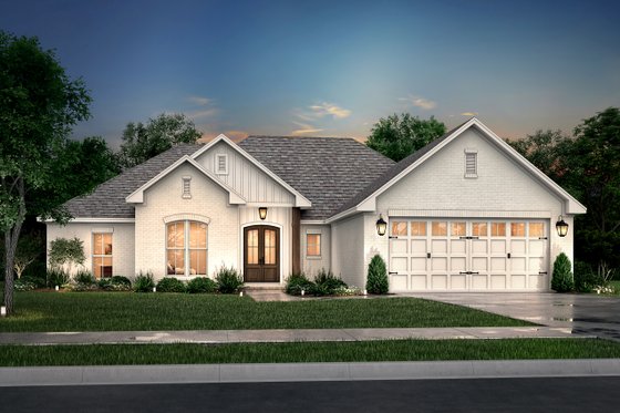 Exterior - Front Elevation 4 for Ranch House Plan #430-93 - 4 bed, 2 bath