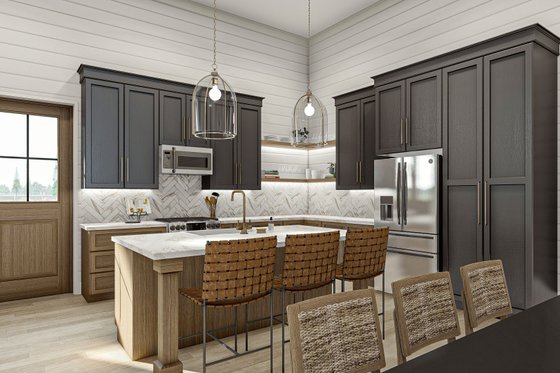 Interior - Kitchen for Barndominium House Plan #455-543 - 2 bed, 1 bath