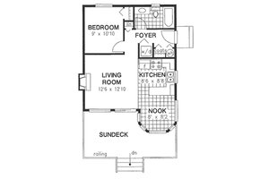 Floor Plan - Main Floor for Cottage House Plan #18-163 - 1 bed, 1 bath