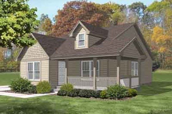 Exterior - Front Elevation for Colonial House Plan #50-264 - 3 bed, 1 bath