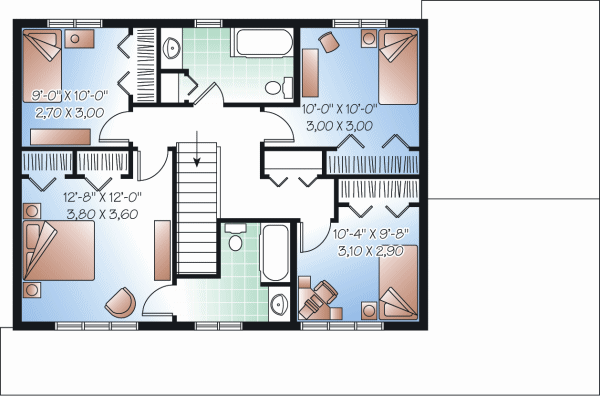 Country Floor Plan - Upper Floor Plan #23-2252