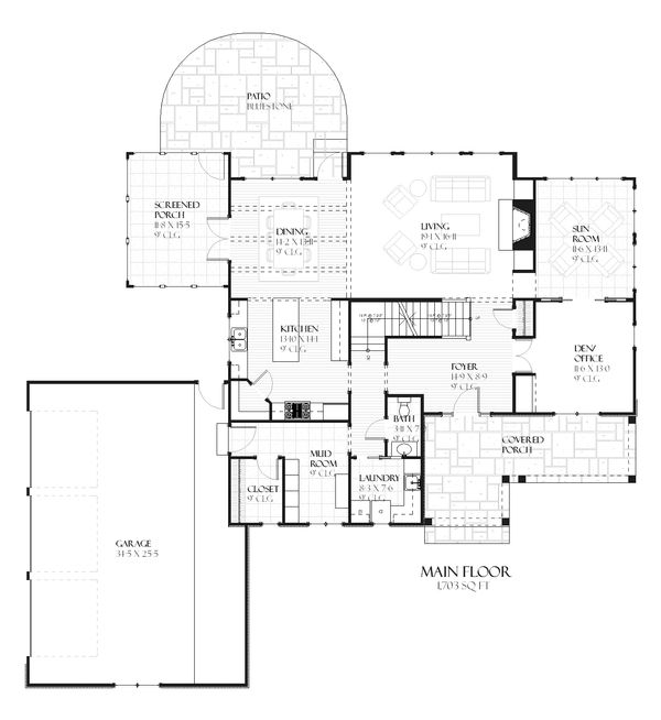 Country Floor Plan - Main Floor Plan #901-101