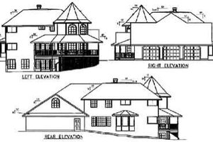 Exterior - Rear Elevation 1 for Victorian House Plan #60-610 - 3 bed, 3 bath