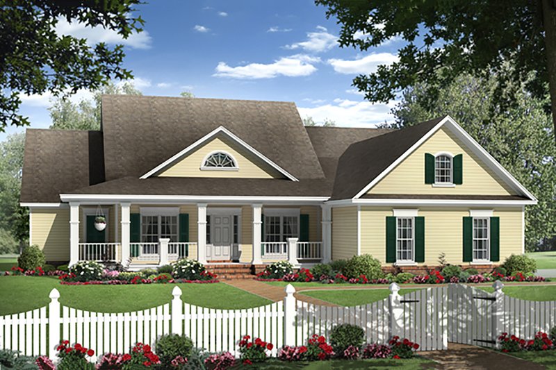 Dream House Plan - Country style home, Front Elevation