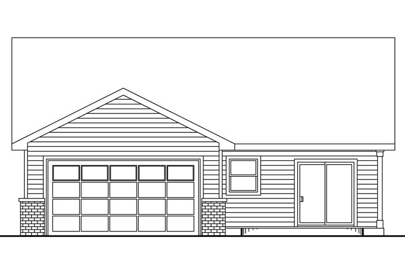 Home Plan - Exterior - Rear Elevation for Farmhouse House Plan #124-697 - 3 bed, 2 bath