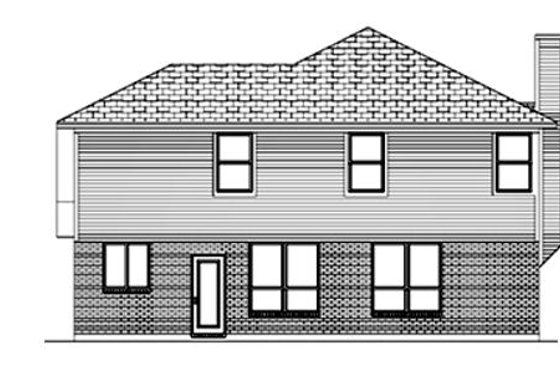 Exterior - Rear Elevation for Traditional House Plan #84-362 - 4 bed, 2.5 bath