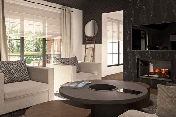 Interior - Family Room 1 for Modern House Plan #455-391 - 3 bed, 2.5 bath