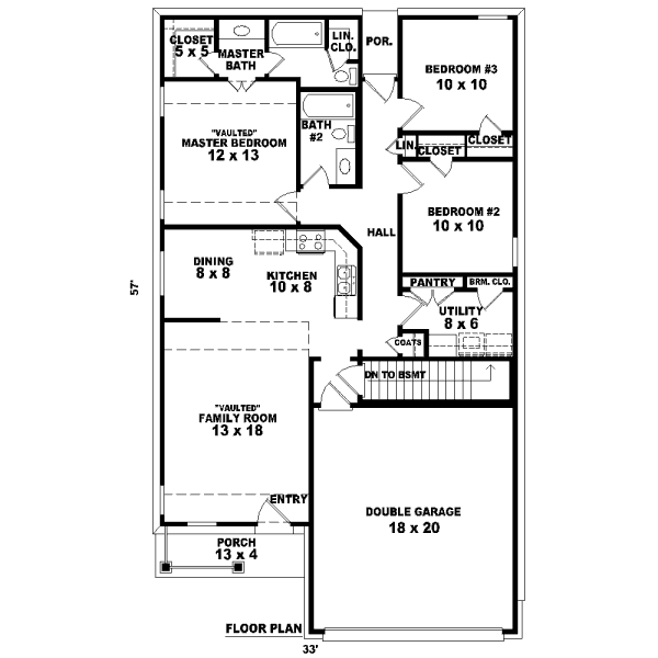 Traditional Floor Plan - Main Floor Plan #81-13634