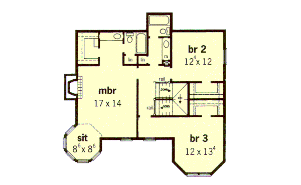 Victorian Floor Plan - Upper Floor Plan #16-203