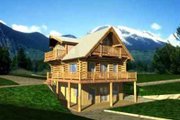 Log Style House Plan - 3 Beds 3 Baths 1923 Sq/Ft Plan #117-107 